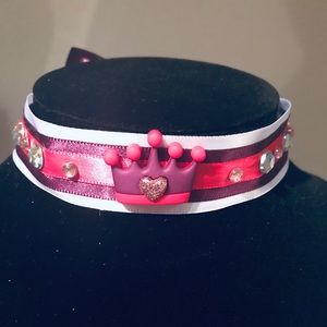 Purple Princess rhinestone choker| cute summer choker| crown necklace